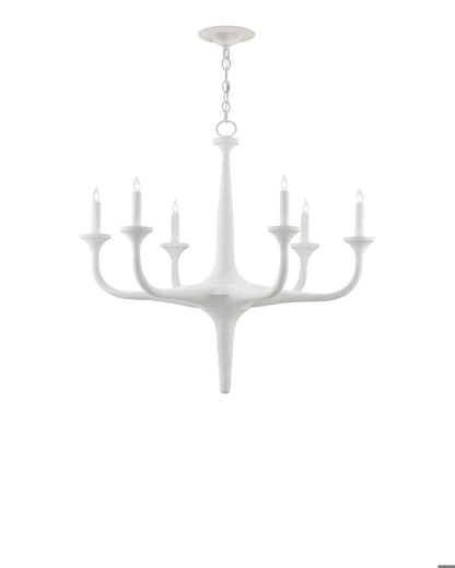 Currey and Company Albion White Chandelier Gesso White