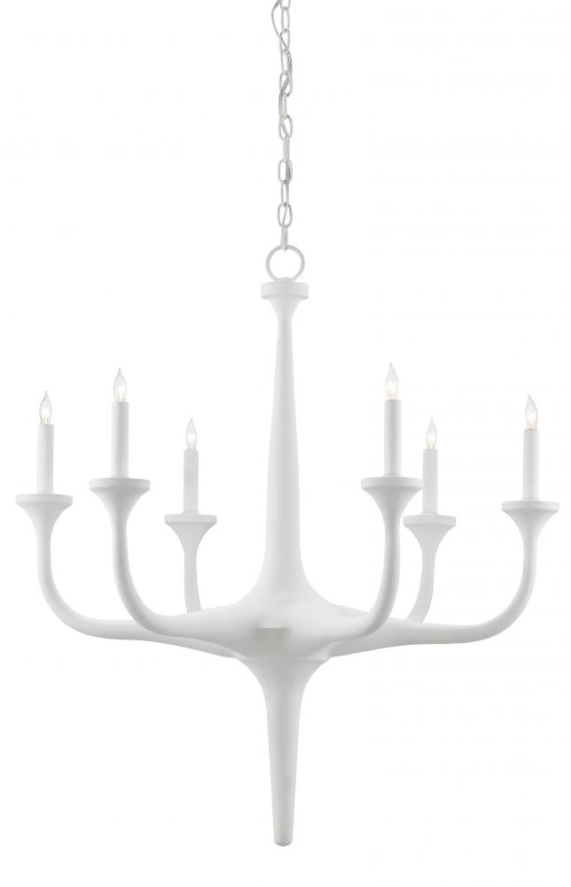 Albion White Chandelier, Currey and Company (9000-0255 NHJV)