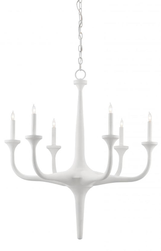 Albion White Chandelier, Currey and Company (9000-0255 NHJV)