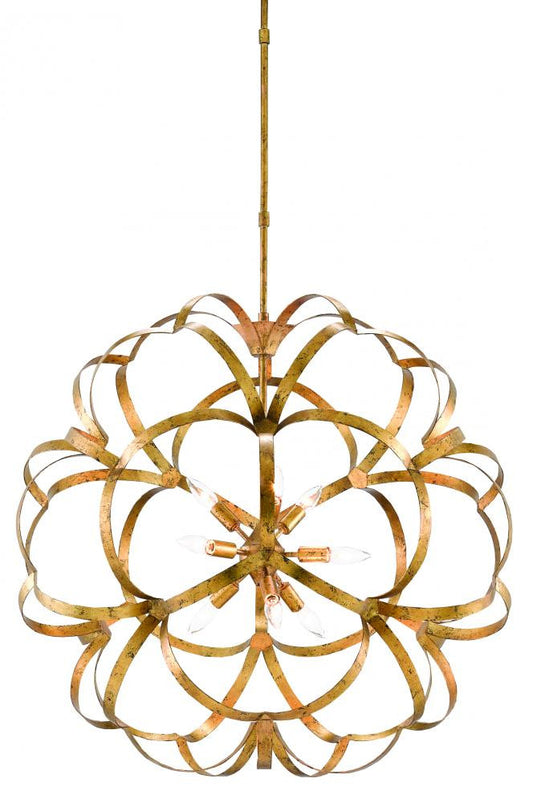 Currey and Company Sappho Gold Orb Chandelier Autumn Gold