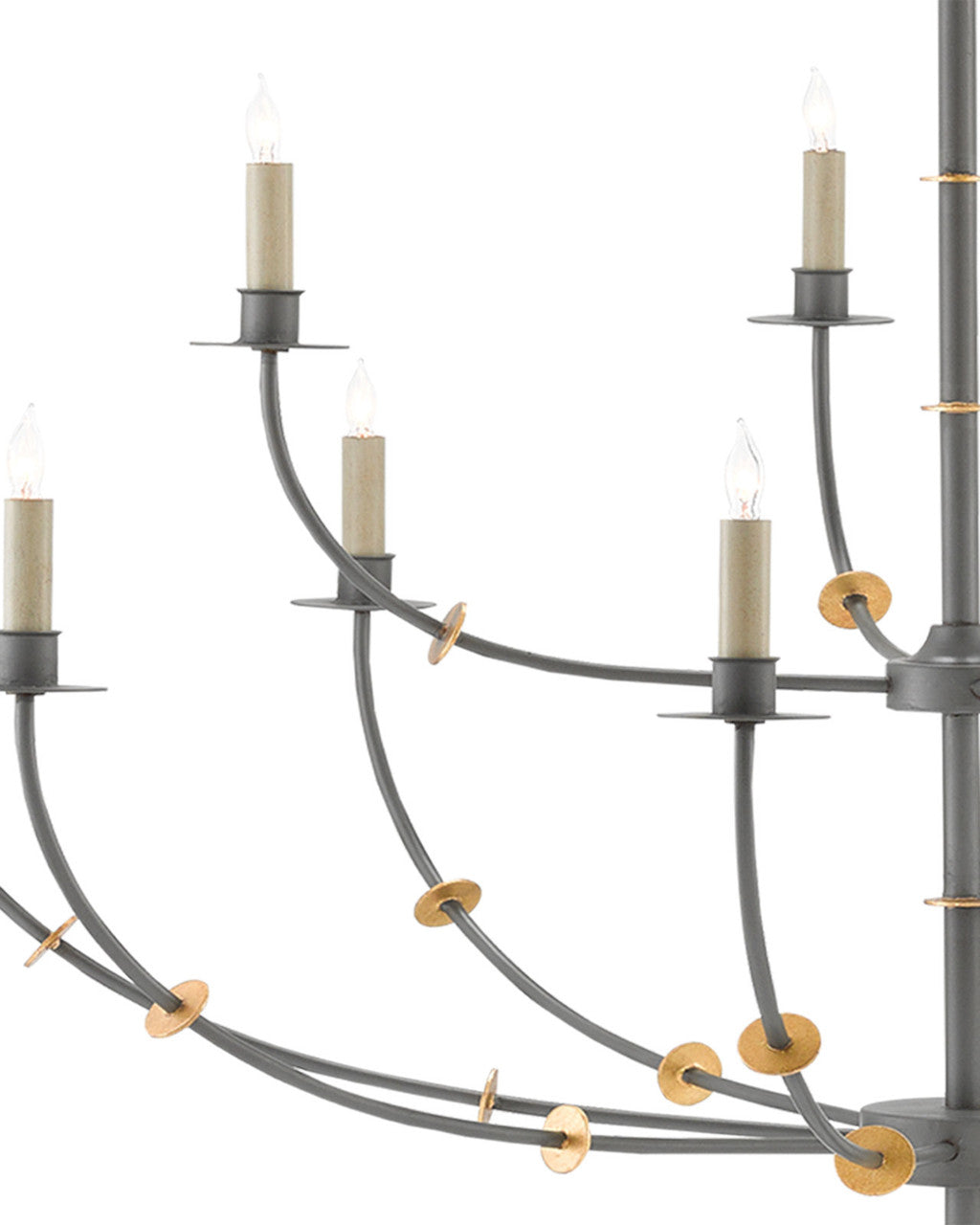 Balladier Gray Chandelier Currey and Company 9000-0331