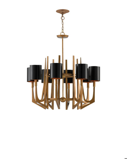 Currey and Company Umberto Brass Chandelier Brass, Black