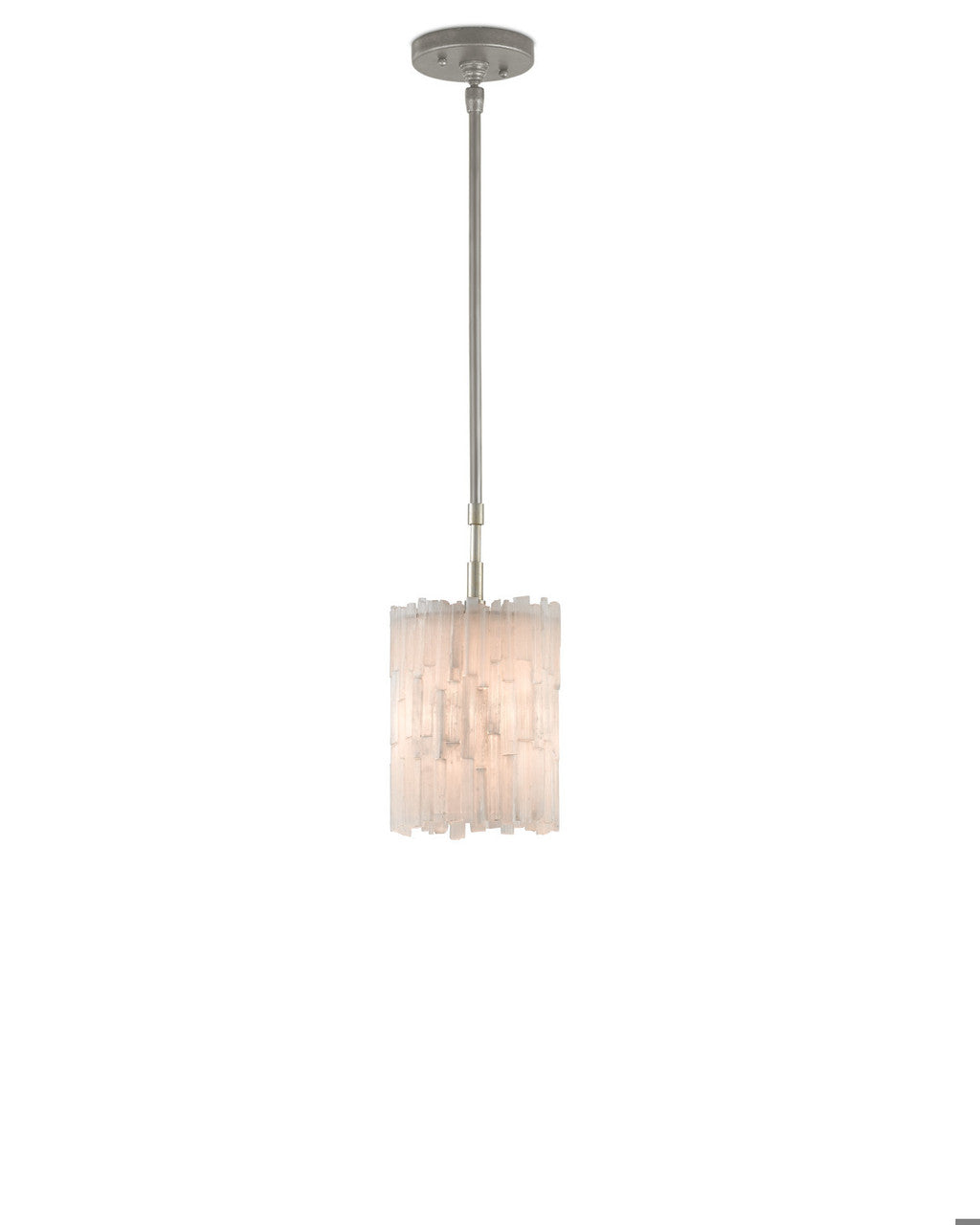 Currey and Company Moonstone Pendant Natural, Chinois Silver Leaf