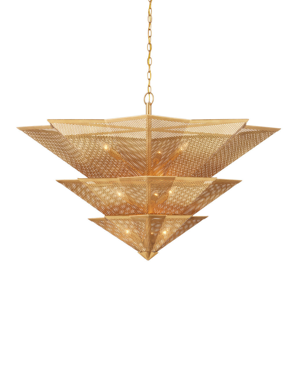 Hanway Gold Chandelier Currey and Company 9000-0359