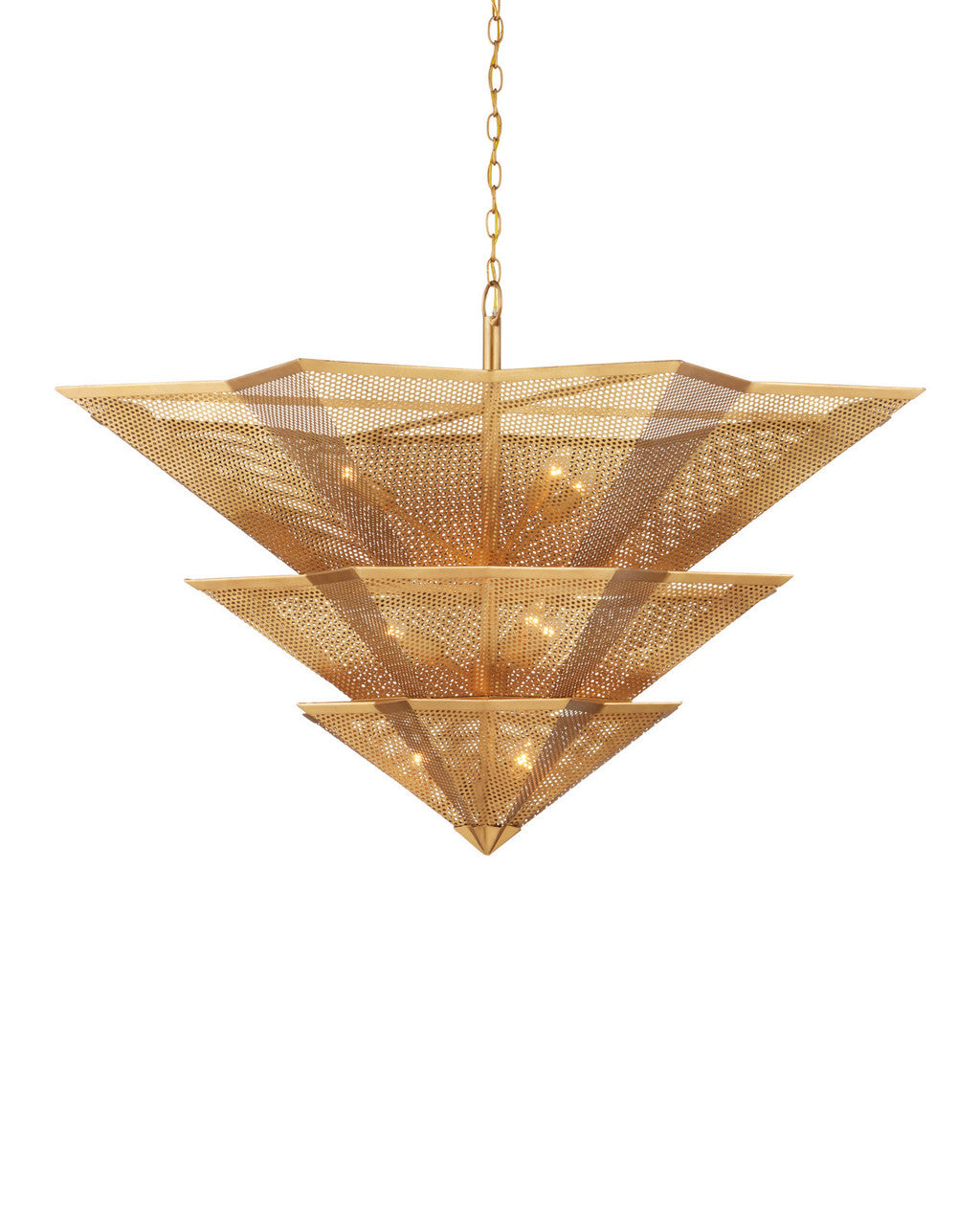 Hanway Gold Chandelier Currey and Company 9000-0359