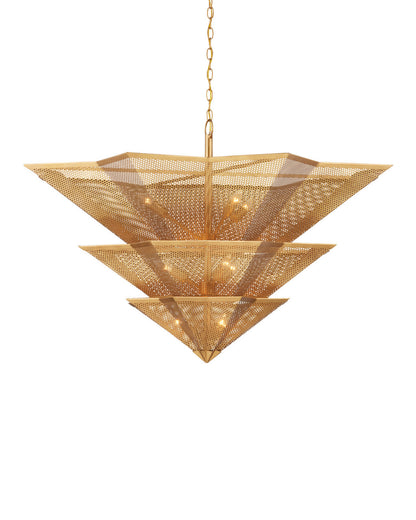 Hanway Gold Chandelier Currey and Company 9000-0359