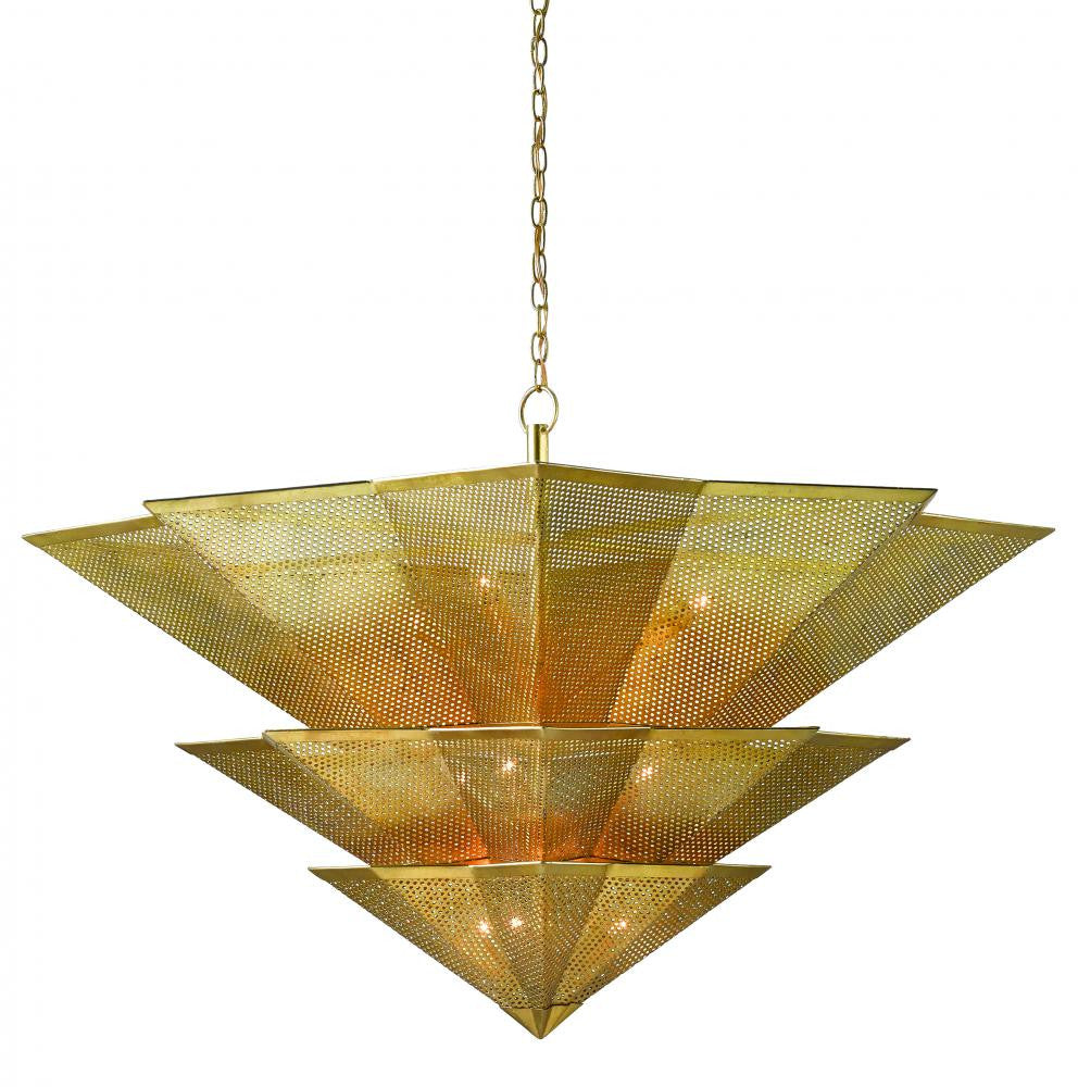 Hanway Gold Chandelier Currey and Company 9000-0359