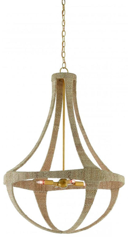 Currey and Company Ibiza Chandelier Natural, Dark Contemporary Gold Leaf