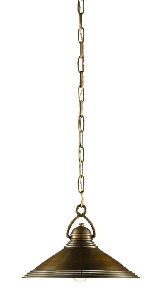 Weybright Brass Pendant, Currey and Company (9000-0407 NLGW)