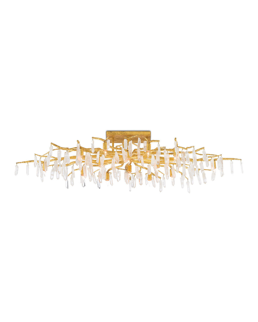Currey and Company Forest Light Gold Semi-Flush Mount Washed Lucerne Gold, Natural