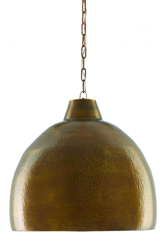 Currey and Company Earthshine Large Brass Pendant Vintage Brass