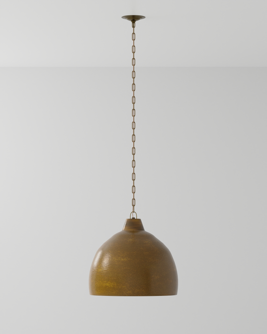 Earthshine Brass Large Pendant, 1-Light, Vintage Brass, 22"W, Currey and Company (9000-0425 NLHF)