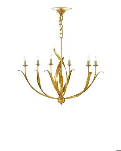 Currey and Company Menefee Gold Chandelier Antique Gold Leaf