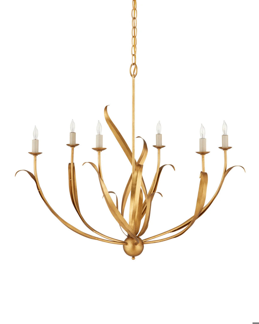 Menefee Chandelier, 1-Light, Antique Gold Leaf, 32"W, Currey and Company 9000-0444