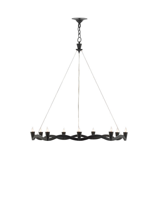 Currey and Company Serpentina Black Chandelier Antique Black