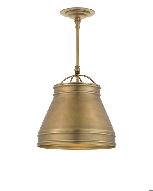 Currey and Company Lumley Brass Pendant Antique Brass