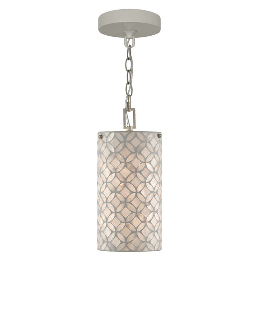 Currey and Company Ellison Pendant Natural, Antique Silver Leaf