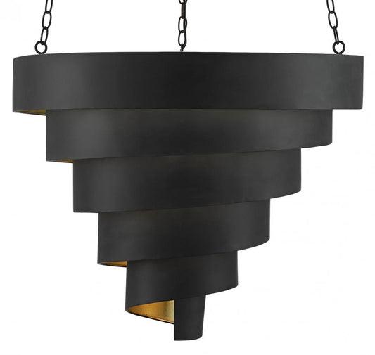 Chiffonade Large Black Pendant Currey and Company 9000-0497