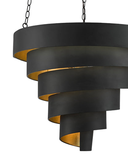 Chiffonade Large Black Pendant Currey and Company 9000-0497
