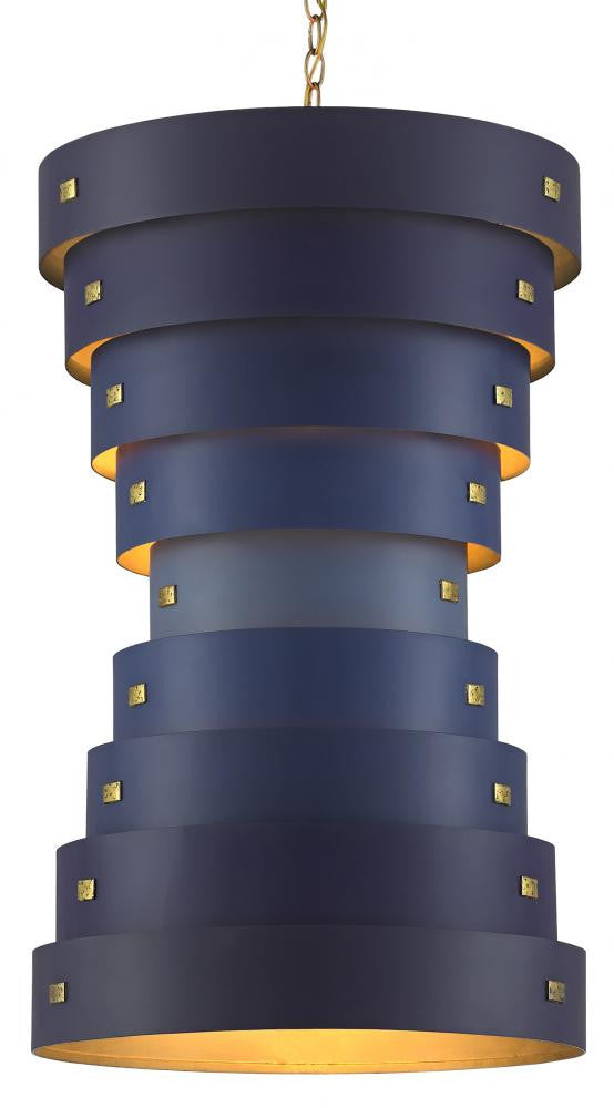 Graduation Small Blue Chandelier, Currey and Company (9000-0499 RG74)