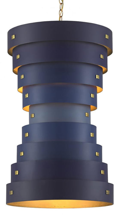 Graduation Small Blue Chandelier, Currey and Company (9000-0499 RG74)