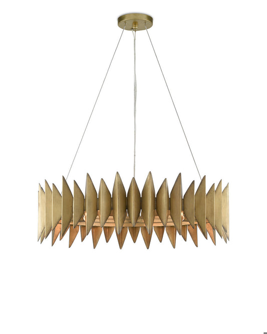 Currey and Company Potter Gold Chandelier Aurora Antique