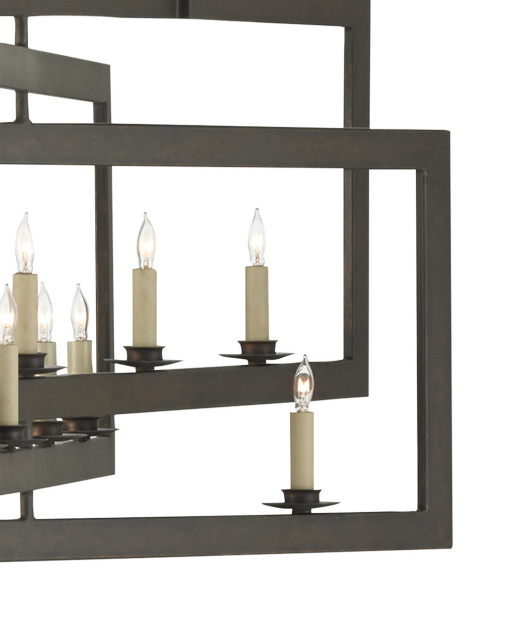 Middleton Rectangular Bronze Chandelier Currey and Company 9000-0525