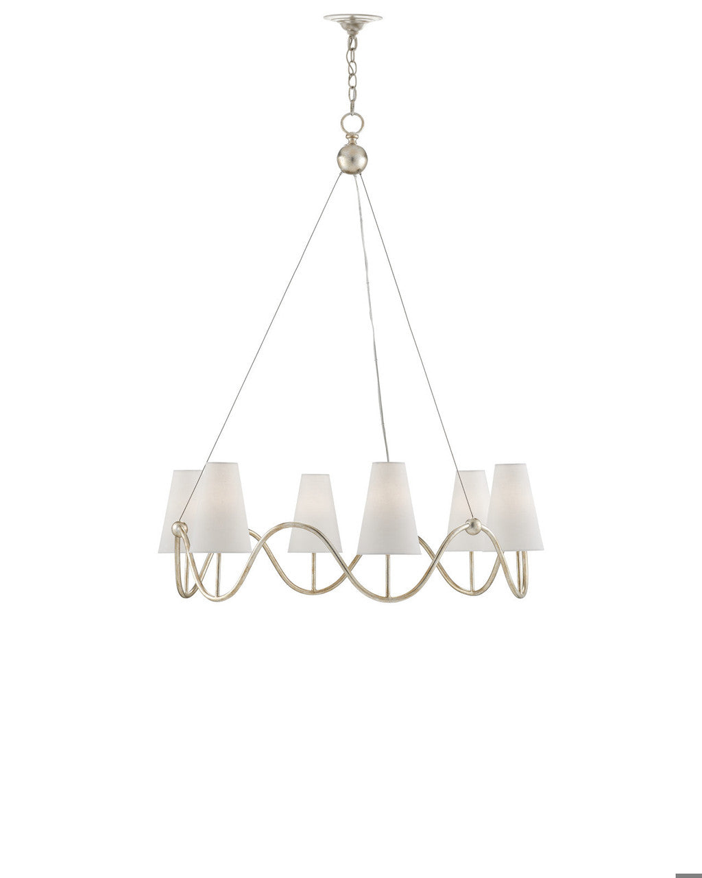 Currey and Company Kadir Silver Chandelier Silver Granello