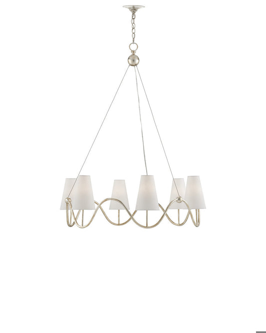 Currey and Company Kadir Silver Chandelier Silver Granello