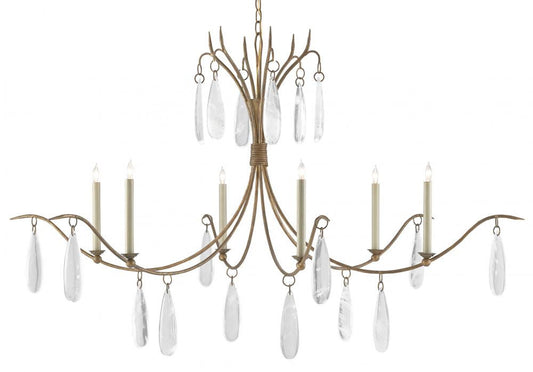 Marshallia Large Gold Chandelier, Currey and Company (9000-0545 RK7M)
