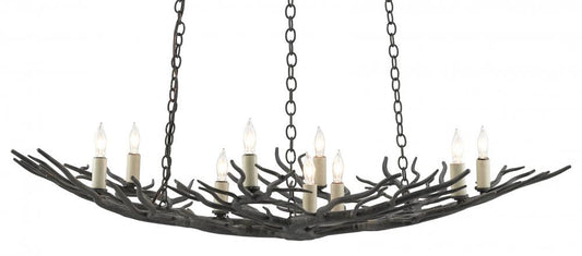Currey and Company Rainforest Small Bronze Chandelier Rustic Bronze