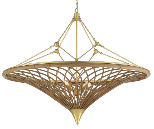 Currey and Company Gaborone Chandelier Natural, Contemporary Gold Leaf