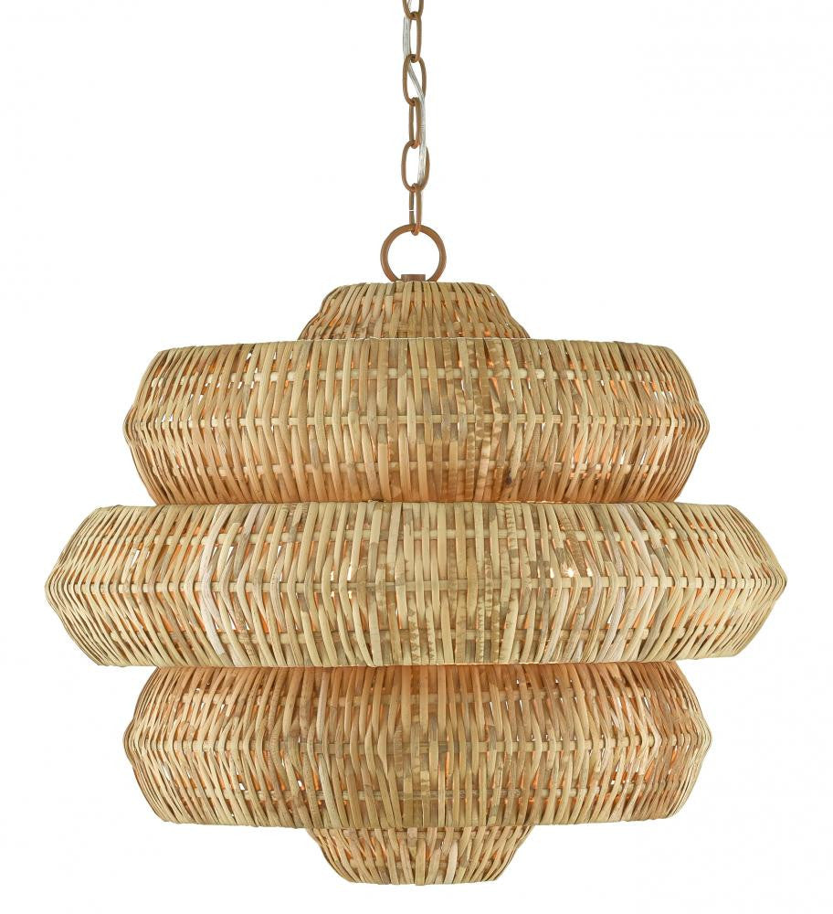 Currey and Company Antibes Small Natural Chandelier Natural, Khaki