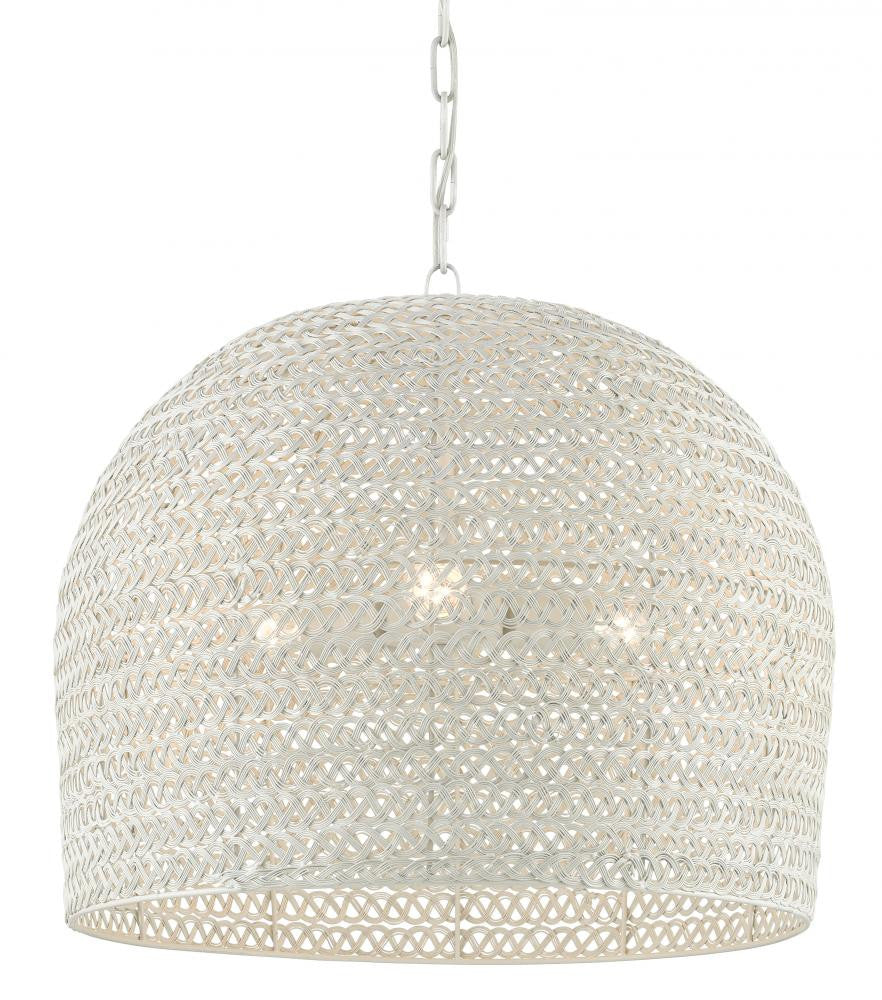 Currey and Company Piero Medium White Chandelier White