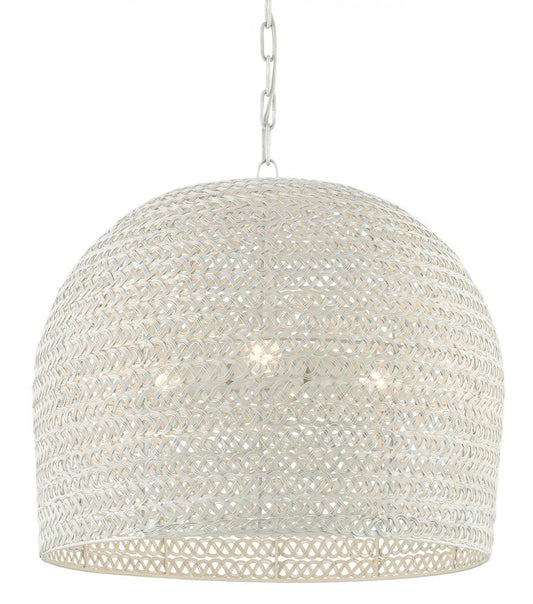 Currey and Company Piero Medium White Chandelier White