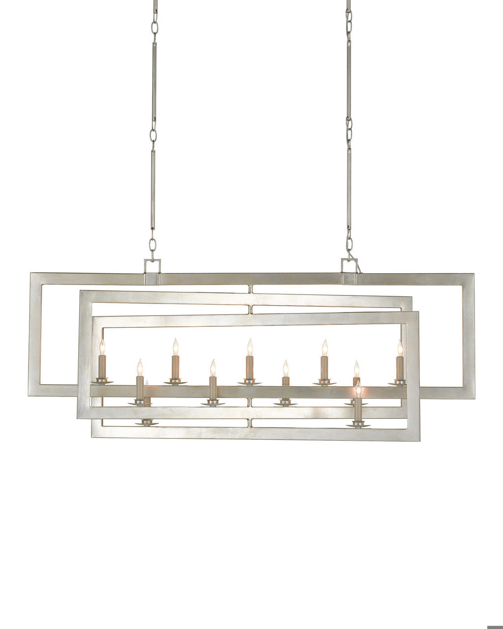Middleton Rectangular Silver Chandelier Currey and Company 9000-0634