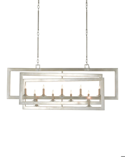Middleton Rectangular Silver Chandelier Currey and Company 9000-0634