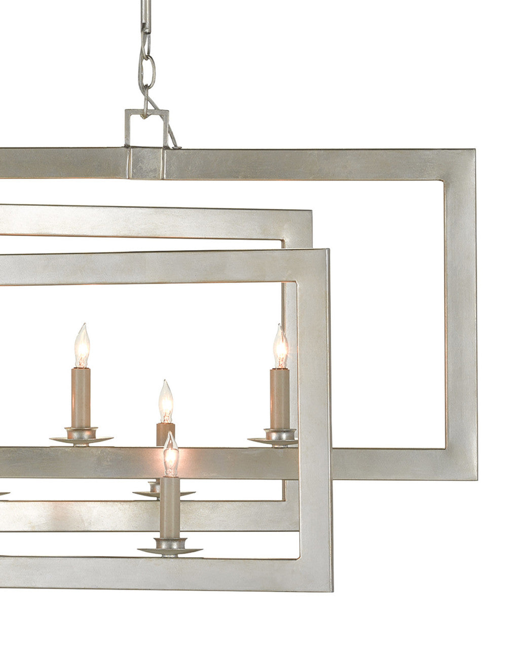 Middleton Rectangular Silver Chandelier Currey and Company 9000-0634