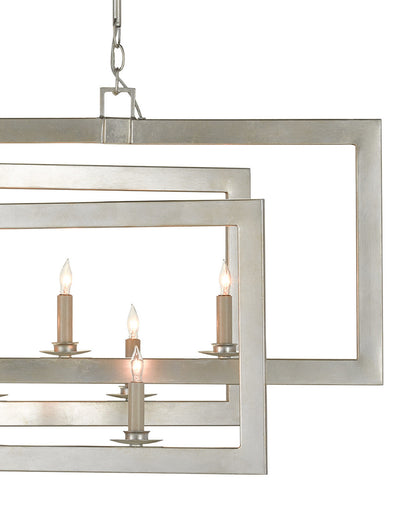 Middleton Rectangular Silver Chandelier Currey and Company 9000-0634