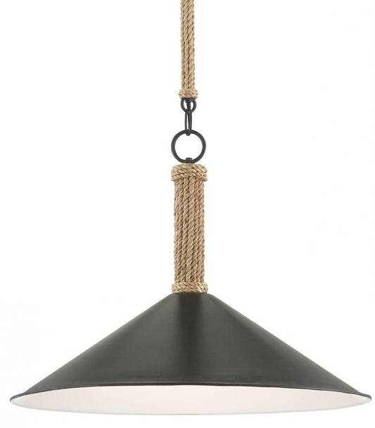 Currey and Company Ocracoke Pendant Blacksmith, Sugar White, Natural