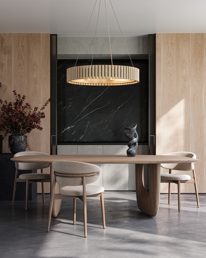 Tetterby Chandelier, 1-Light, Light Taupe, Smokewood, 31"W, Currey and Company (9000-0646 RP3H)