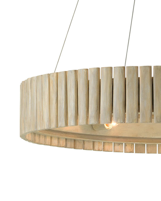 Tetterby Chandelier, 1-Light, Light Taupe, Smokewood, 31"W, Currey and Company (9000-0646 RP3H)