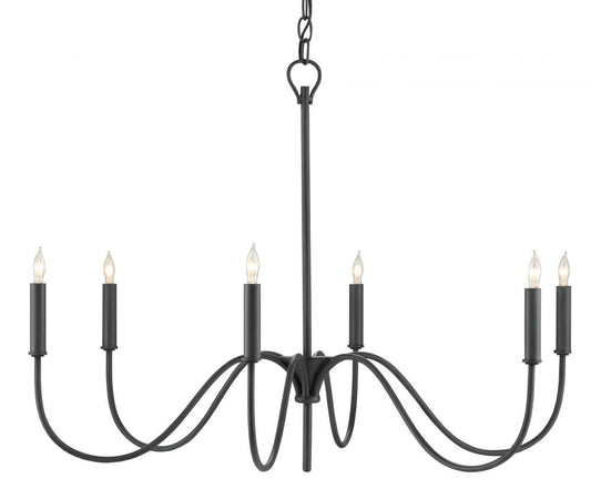Currey and Company Tirrell Small Black Chandelier Antique Black