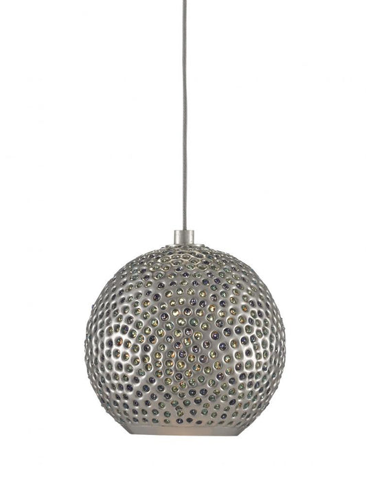 Currey and Company Giro 1-Light Round Multi-Drop Pendant Blue, Nickel