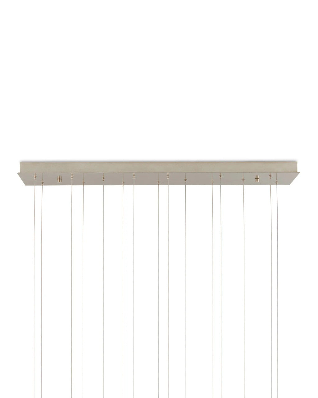 Giro Rectangular 15-Light Multi-Drop Pendant, 15-Light, Painted Silver, Nickel, Blue, 48"W, Currey and Company (9000-0685 VGYP)
