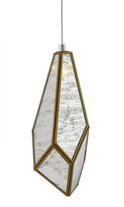 Glace Mirror 1-Light Round Multi-Drop Pendant Currey and Company 9000-0702