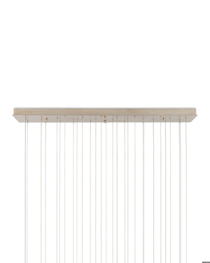 Glace 30-Light Multi-Drop Pendant, 30-Light, Painted Silver, Antique Brass, 54"W, Currey and Company (9000-0707 RP46)