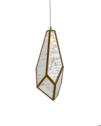 Glace 30-Light Multi-Drop Pendant, 30-Light, Painted Silver, Antique Brass, 54"W, Currey and Company (9000-0707 RP46)
