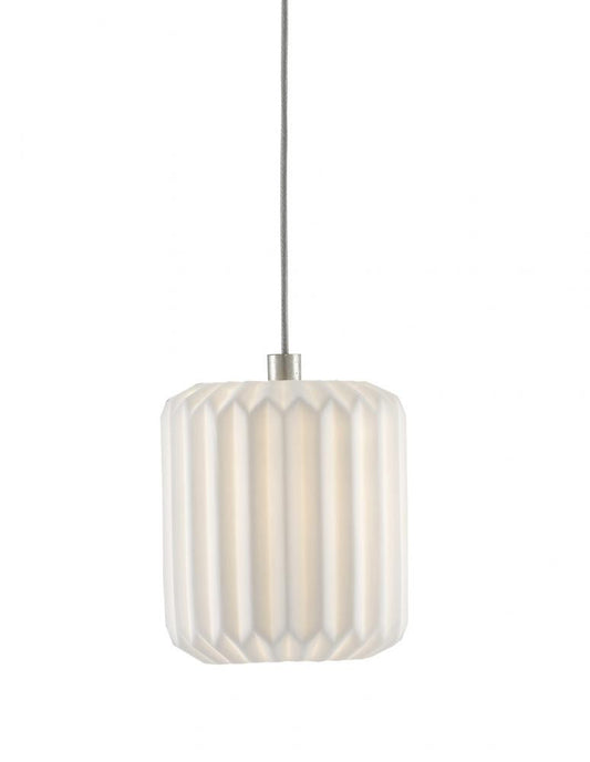 Currey and Company Dove 1-Light Round Multi-Drop Pendant White, Silver