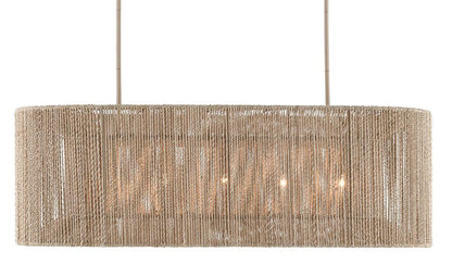 Currey and Company Mereworth Oval Chandelier Natural, Beige